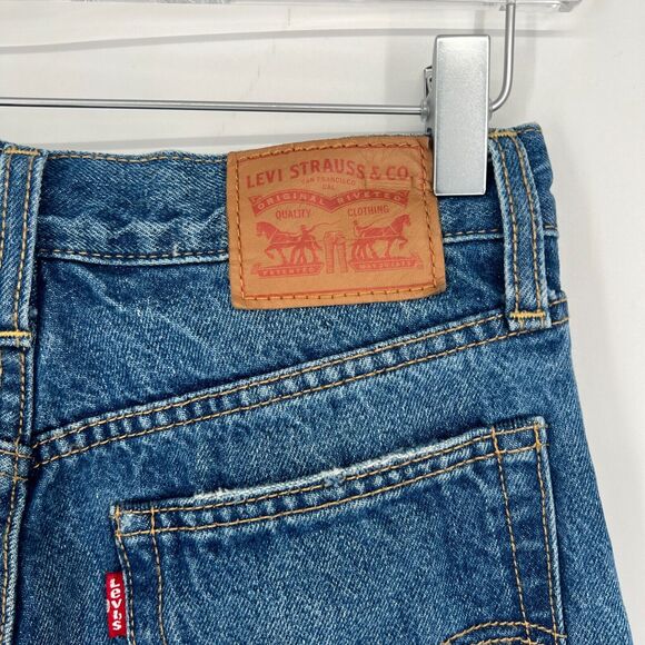 Levis Jeans Womens 25 White Oak Cone Denim Selvedge‎ Ridgid Classic Distressed - Picture 4 of 10